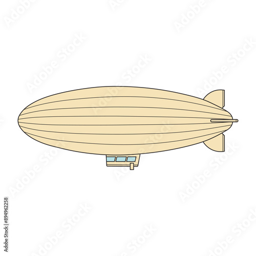 kids drawing cartoon Vector illustration zeppelin icon Isolated on White