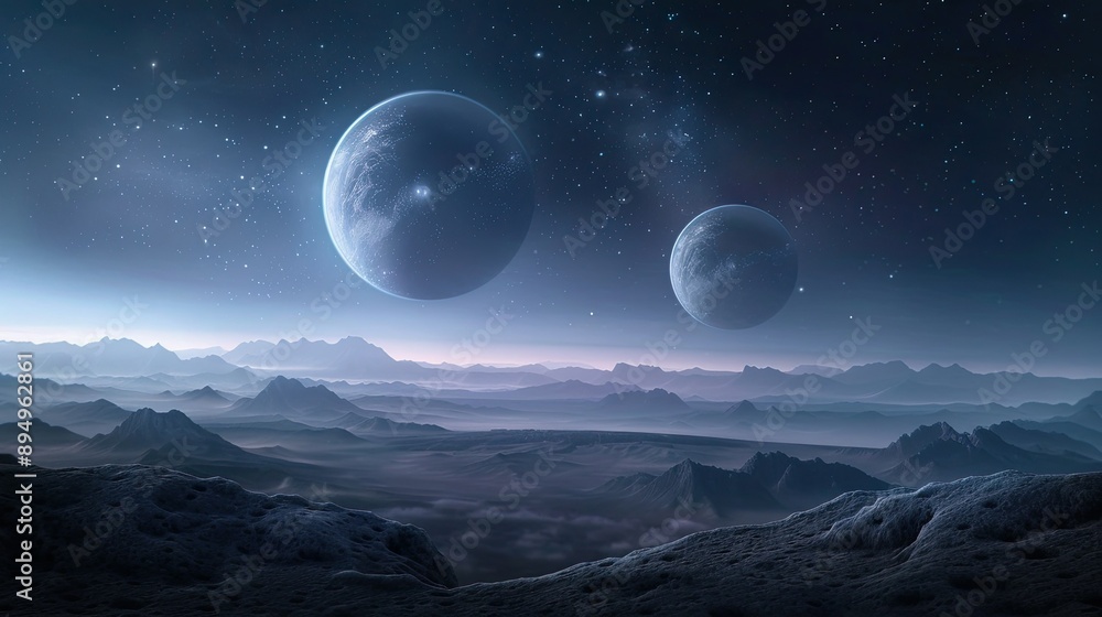 Two Moons Over a Distant Mountain Range Two Moons Over a Distant Mountain Range