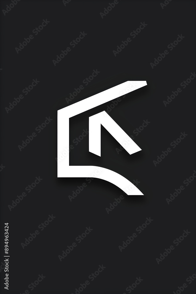 Fototapeta premium DK monochromatic logo: modern typography creating a structured and bold statement