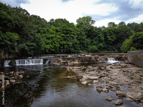 Richmond Falls view, river Swale, Yorkshire, England photo