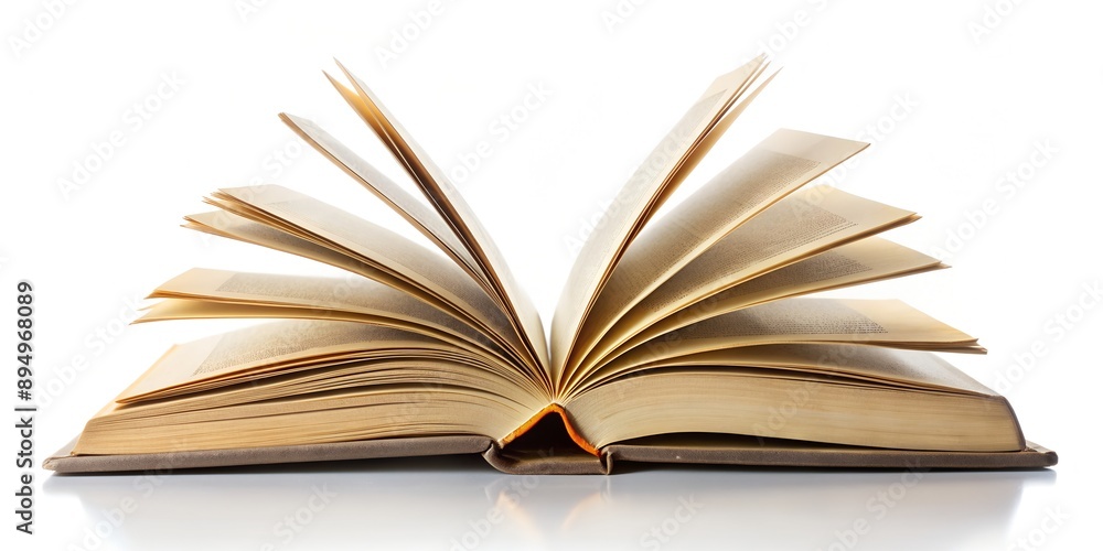 Fototapeta premium open book isolated on white background AI-Created Content