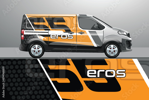 Van graphics with full vinyl sticker wrap. Sample offer, easy to adapt to your requirements.