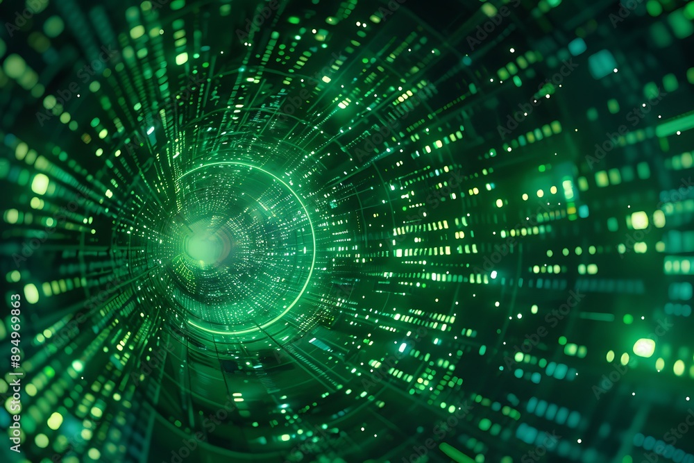A captivating image of a futuristic green data vortex symbolizing cyberspace and digital technology, featuring neon effects and intricate details A captivating image of a futuristic green data vortex symbolizing cyberspace and digital technology, featuring neon effects and intricate details