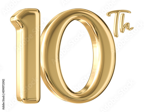 Fotografie 10th Anniversary Gold Number 3D