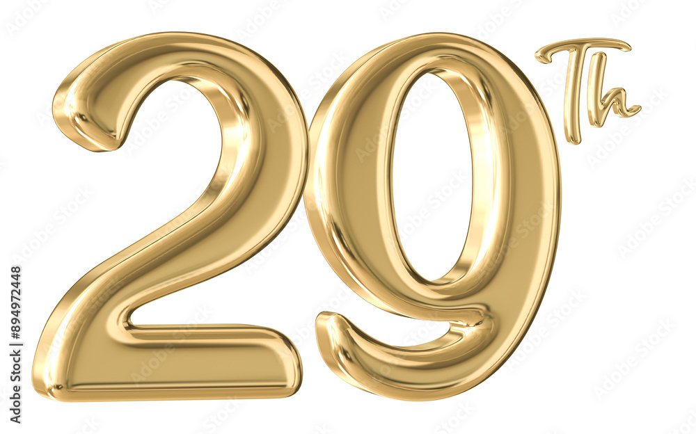 29th Anniversary Gold Number 3D 29th Anniversary Gold Number 3D