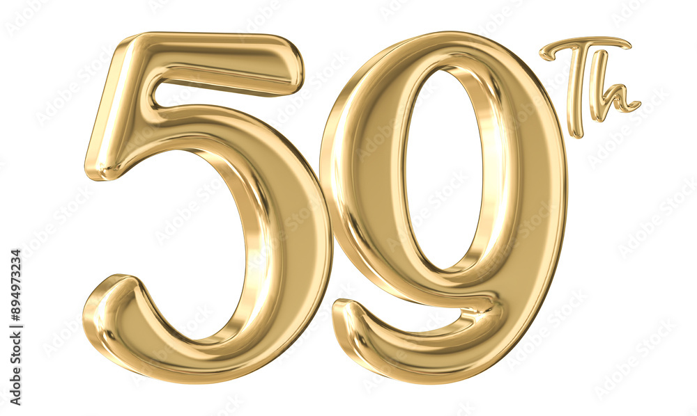 59th Anniversary Gold Number 3D 59th Anniversary Gold Number 3D