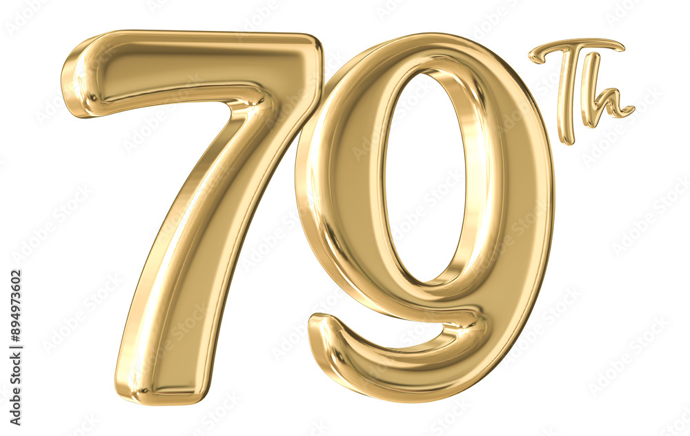 79th Anniversary Gold Number 3D 79th Anniversary Gold Number 3D