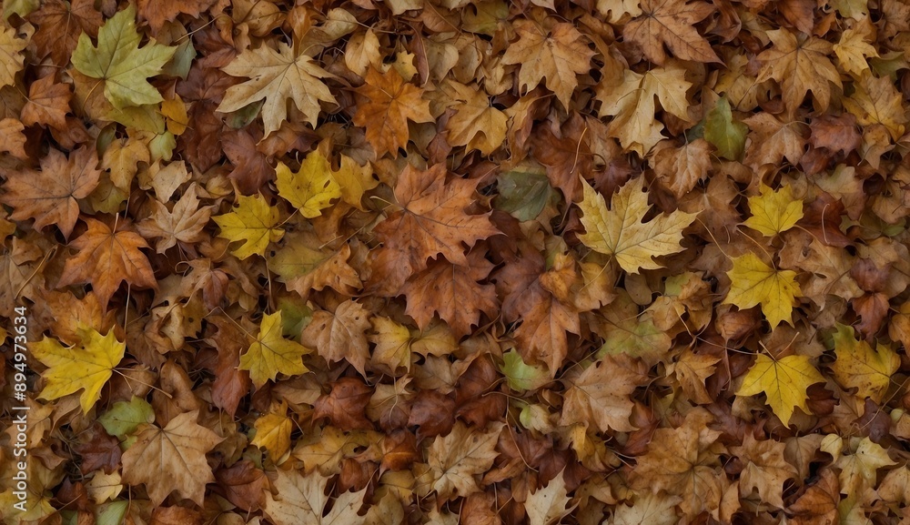 Fallen autumn leaves create a colorful ground tapestry. Fallen autumn leaves create a colorful ground tapestry.