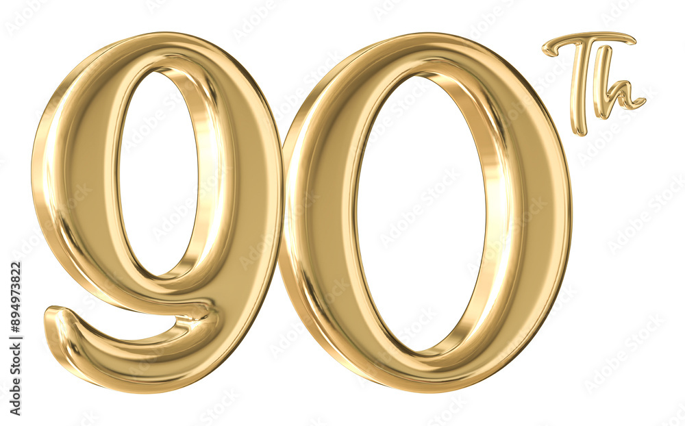 90th Anniversary Gold Number 3D 90th Anniversary Gold Number 3D
