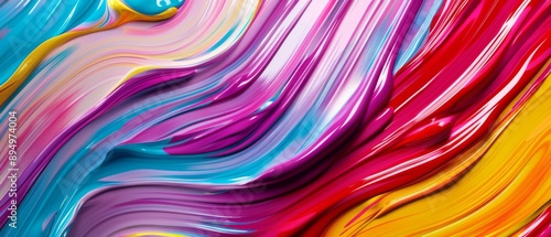 Wallpaper Mural Abstract marbled acrylic paint ink painted waves painting texture colorful background banner - Bold colors, rainbow color swirls wave Torontodigital.ca