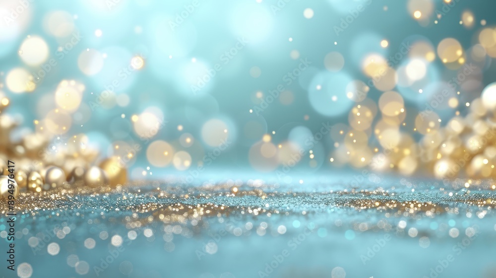 A blue background with gold glitter and a lot of small gold glitter A blue background with gold glitter and a lot of small gold glitter