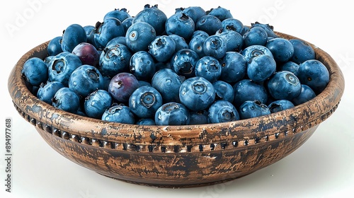 Wallpaper Mural Fresh blueberries in a bowl, antioxidantrich, highquality photo, isolated on white background Torontodigital.ca
