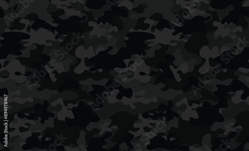 
camouflage black gray background, modern dark print, night texture