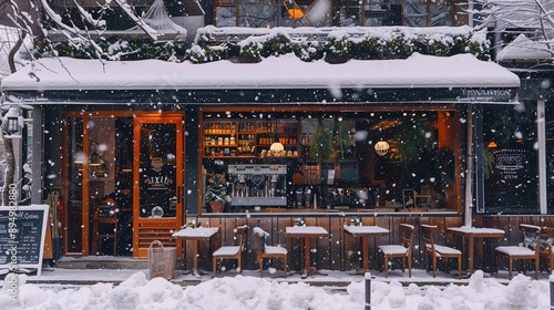 Fototapeta Naklejka Na Ścianę i Meble -  winter coffee shop