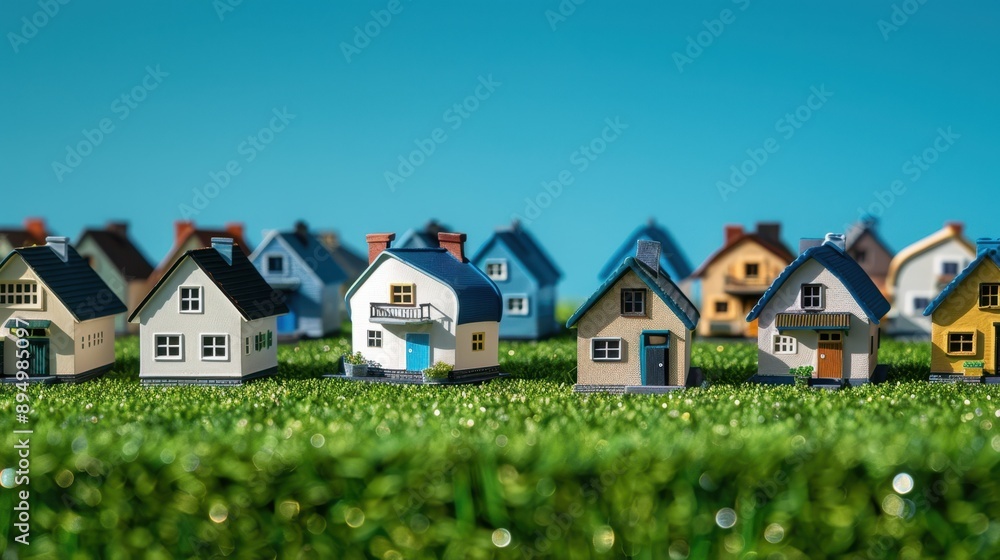 The row of miniature houses The row of miniature houses