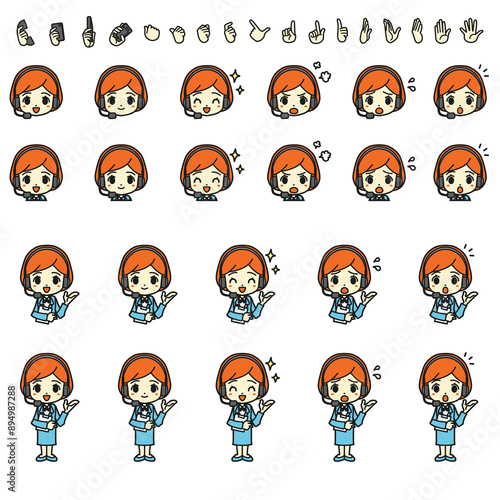 Illustration of a female operator