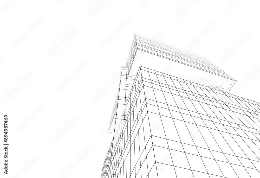 Modern building architectural 3d rendering 3d illustration Modern building architectural 3d rendering 3d illustration