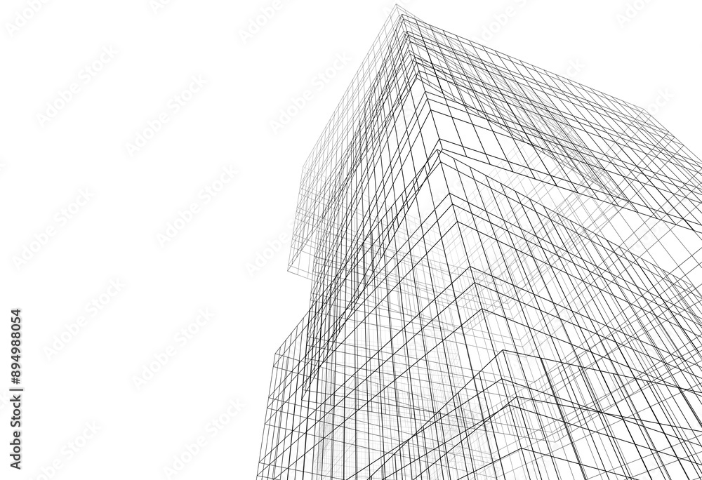 Modern building architectural 3d rendering 3d illustration Modern building architectural 3d rendering 3d illustration