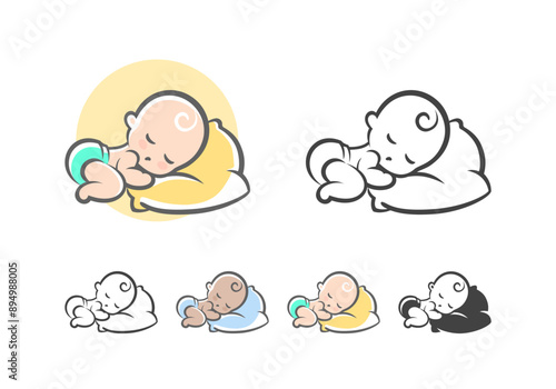 Sleeping Baby on Pillow Logo
