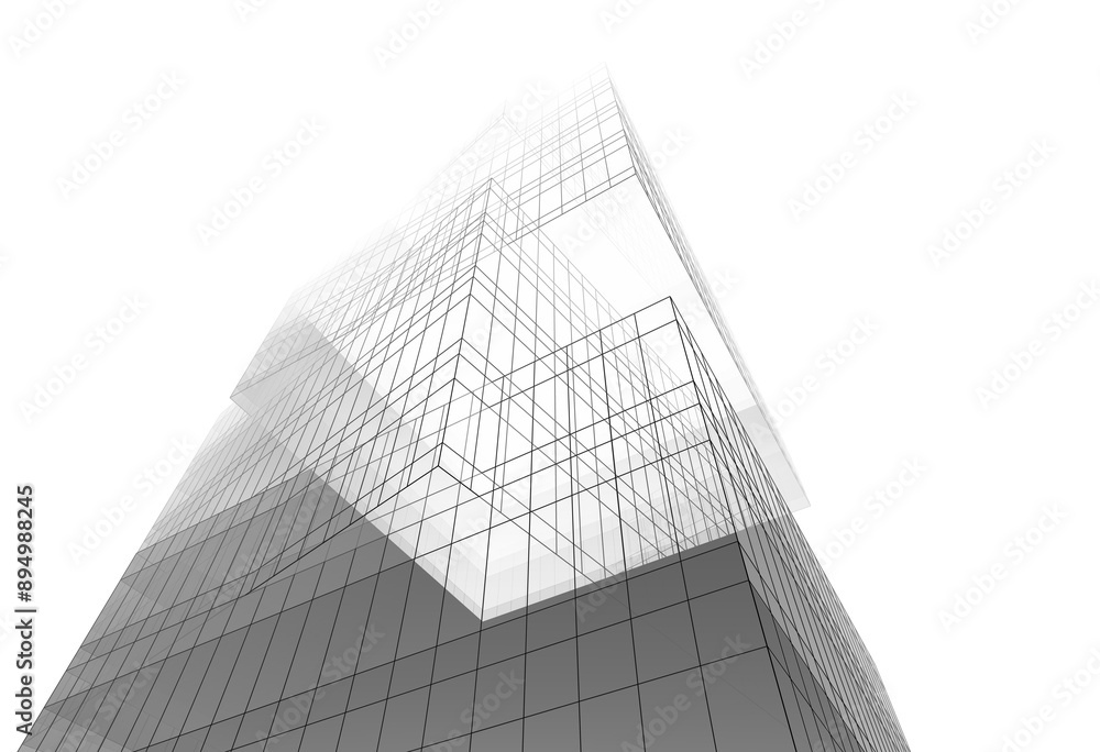 Modern building architectural 3d rendering 3d illustration Modern building architectural 3d rendering 3d illustration