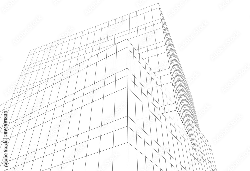 Modern building architectural 3d rendering 3d illustration Modern building architectural 3d rendering 3d illustration