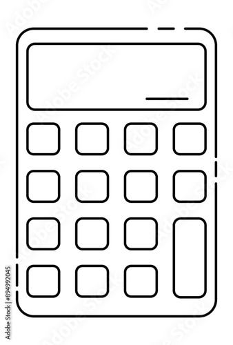 Calculator outline icon, vector calculator outline icon image, calculator symbol png image