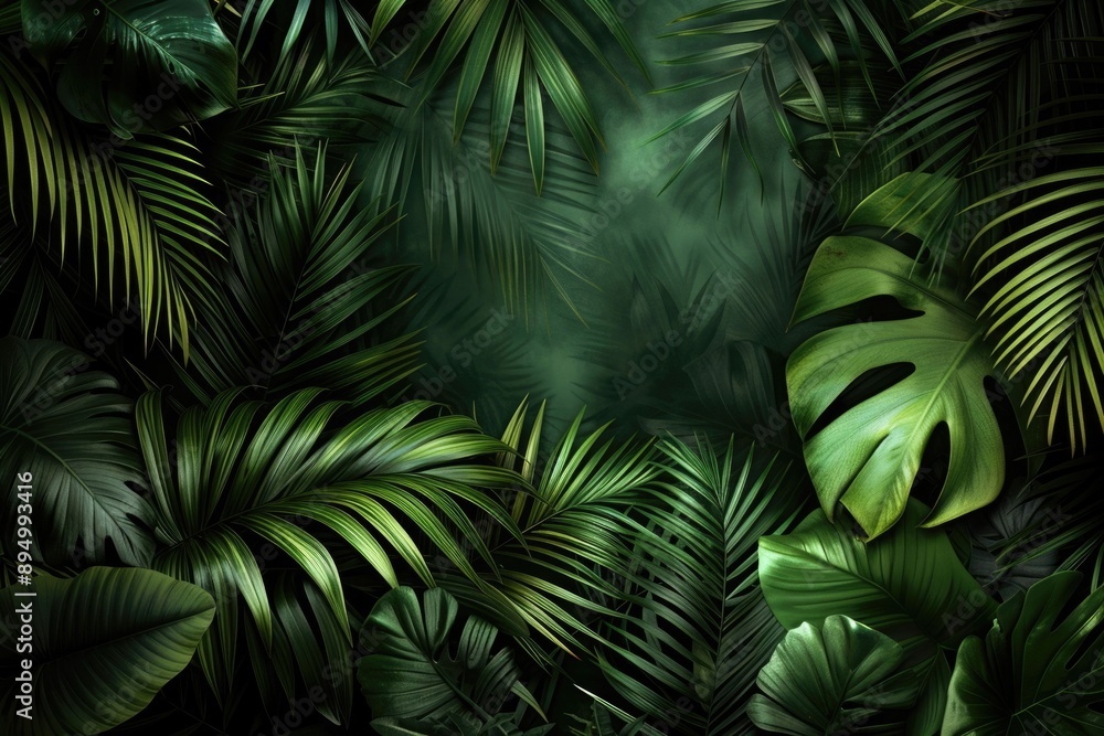 View on palms from the ground View on palms from the ground