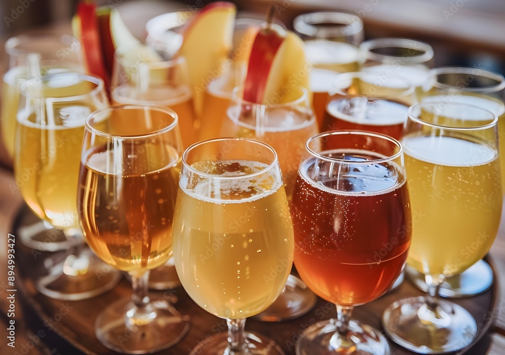 Tasting Flight Of Craft Beers In Glass Tasting Flight Of Craft Beers In Glass