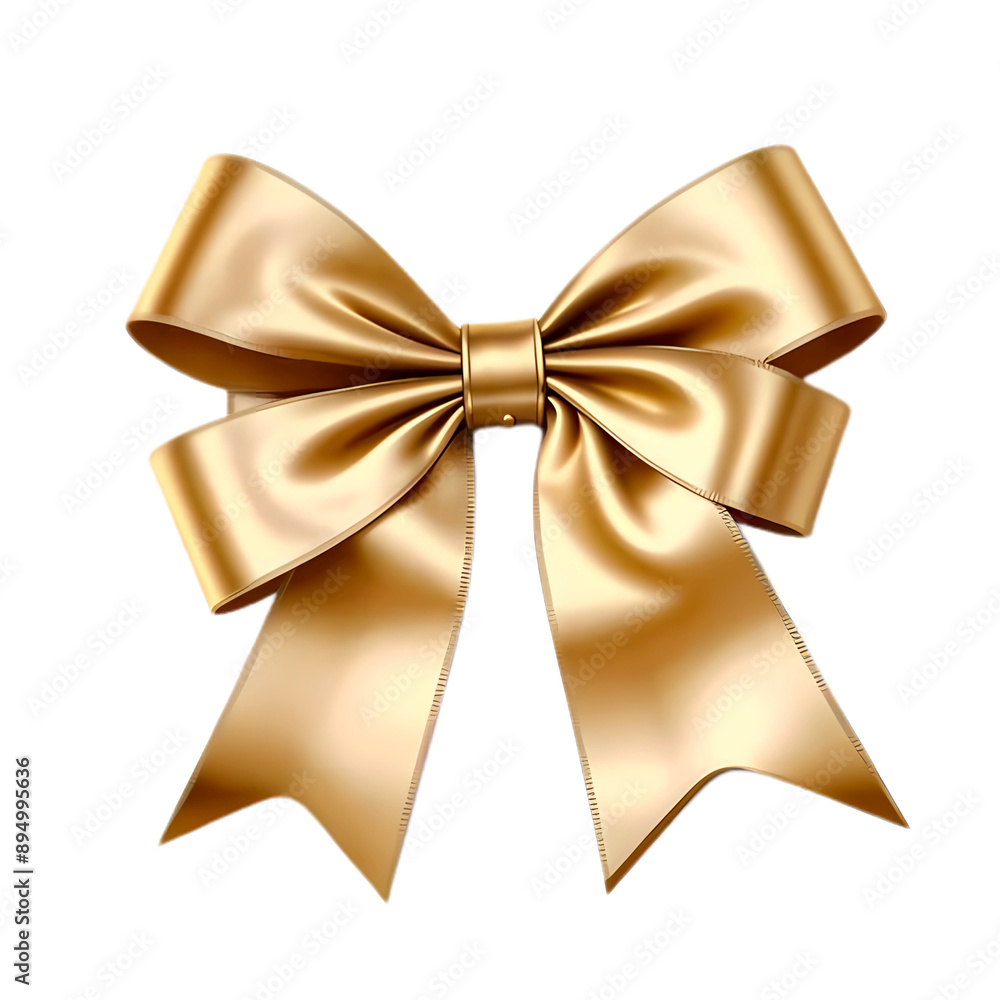 Double gold bow on a transparent background Double gold bow on a transparent background