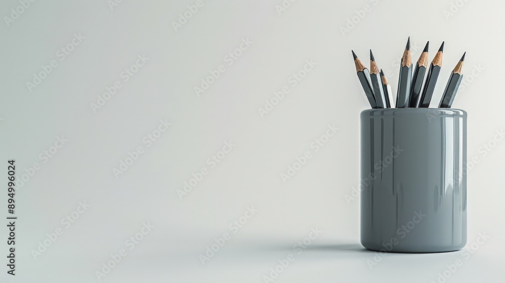 Detailed stationery photo in grey pencil pot, perfect for stock websites. Detailed stationery photo in grey pencil pot, perfect for stock websites.