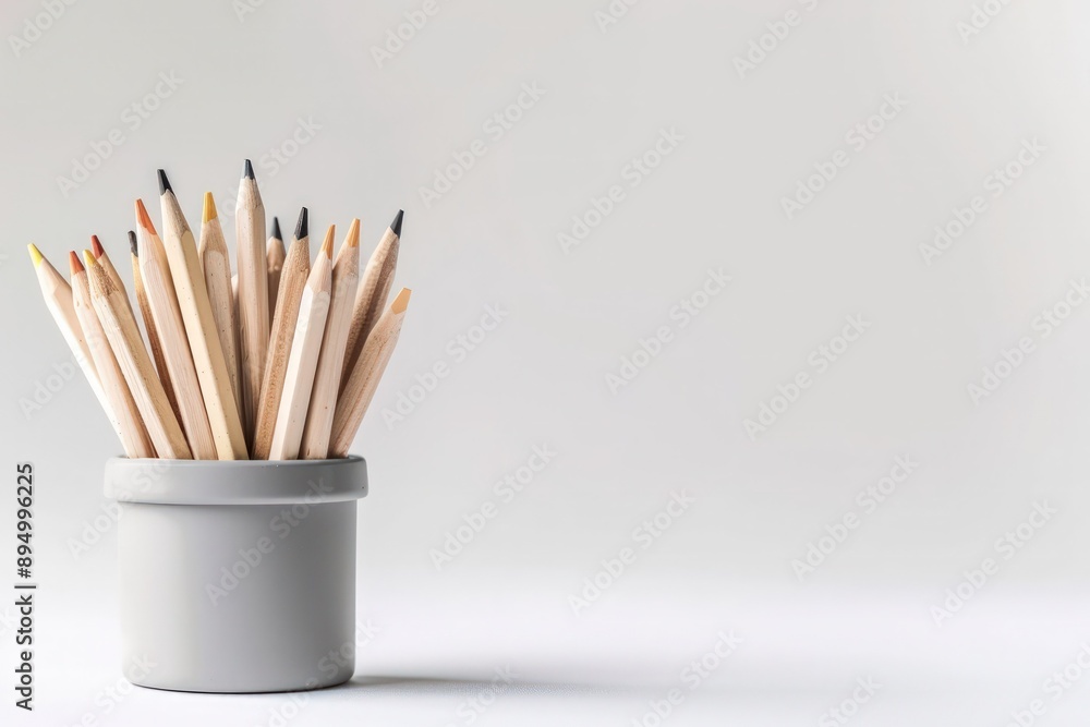 Professional high-resolution photo of grey pencil pot, ideal for stock photos and educational content. Professional high-resolution photo of grey pencil pot, ideal for stock photos and educational content.