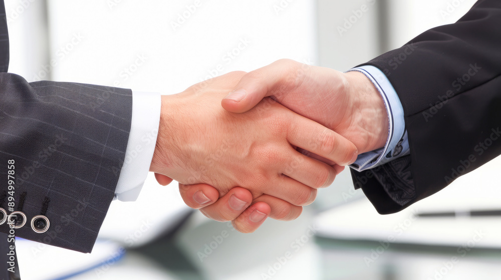 Professional businessmen shaking hands in a formal agreement Professional businessmen shaking hands in a formal agreement