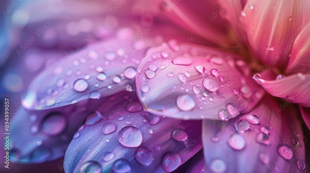 Detailed flower petals with water drops, macro focus, natural beauty Detailed flower petals with water drops, macro focus, natural beauty