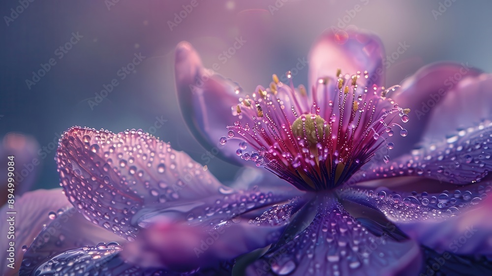 Detailed macro of a flower with dew drops, intricate petals, botanical photography Detailed macro of a flower with dew drops, intricate petals, botanical photography