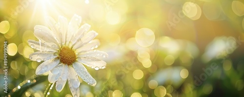 Dewkissed flower under sunlight, detailed closeup, natures pristine beauty