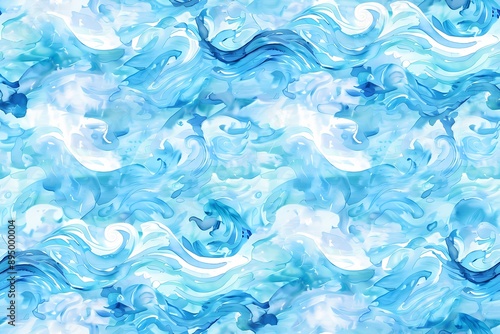 Abstract Blue and White Water Waves