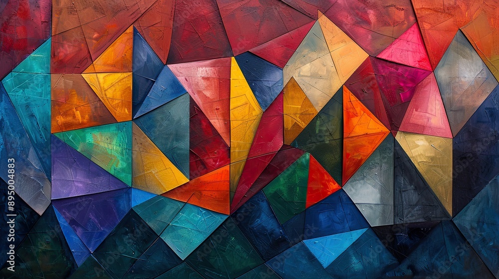 A striking abstract artwork featuring a vibrant geometric pattern with rich textures and a kaleidoscope of colors.
A striking abstract artwork featuring a vibrant geometric pattern with rich textures and a kaleidoscope of colors.