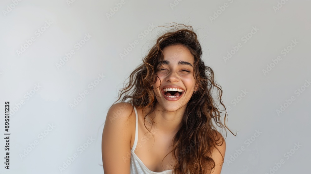 Young Uruguayan woman over isolated white background looking far away with hand to look something. Young Uruguayan woman over isolated white background looking far away with hand to look something.