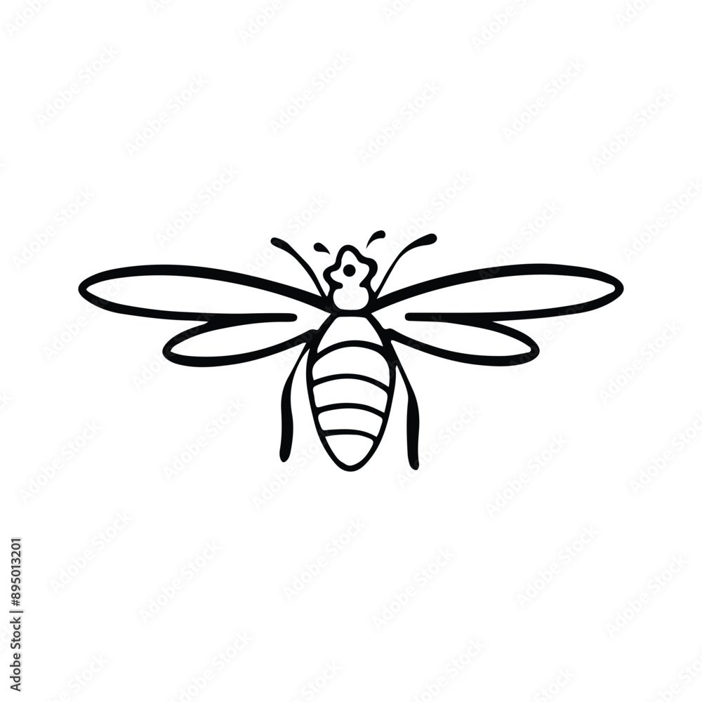 Honey bee icon. Vector illustration isolated on a white background ...