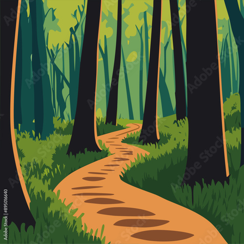 Path through a forest in summer