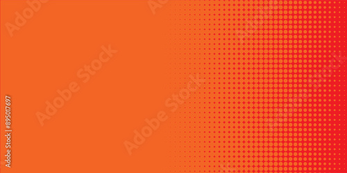 Dots halftone orange color pattern gradient texture with technology digital background. Dots pop art comics with summer background.