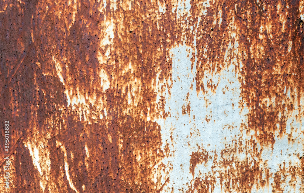 Fototapeta premium Rusty metal texture for the background. Corrosion of the painted surface
