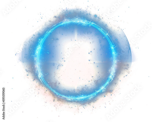 PNG Glowing blue circular energy portal