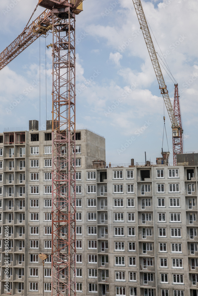 Completion of construction of a new house, summer Completion of construction of a new house, summer