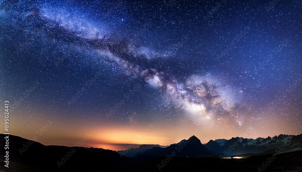 Night Sky with Milky Way- A clear night sky in a remote location, showcasing the Milky Way Night Sky with Milky Way- A clear night sky in a remote location, showcasing the Milky Way