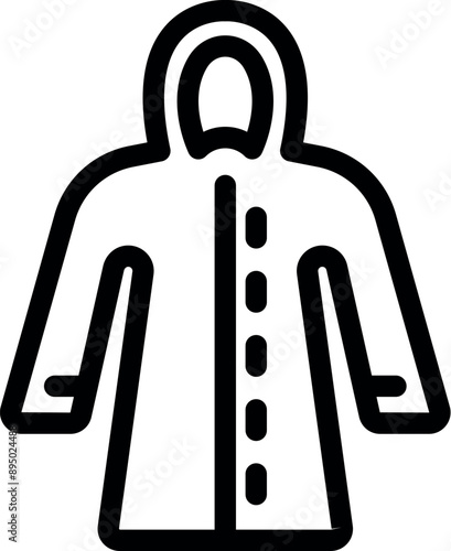 Simple waterproof raincoat is protecting from the rain