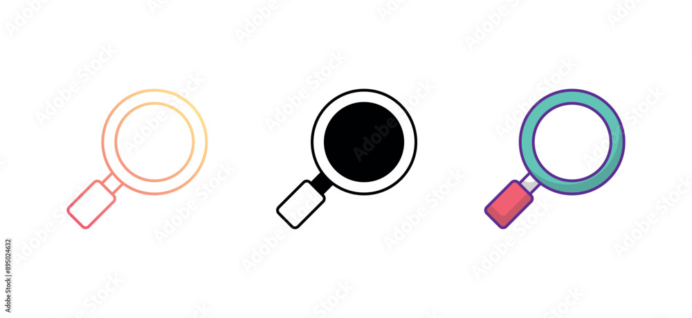 magnifying glass icon design with white background stock illustration magnifying glass icon design with white background stock illustration