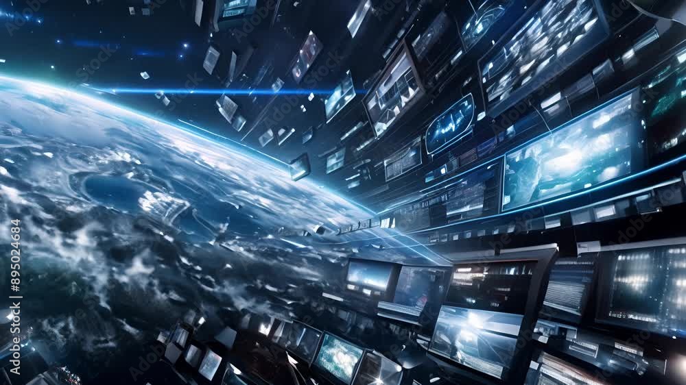 Abstract video background with digital shapes, futuristic elements and patterns. Concept of future technologies and artificial intelligence. Abstract video background with digital shapes, futuristic elements and patterns. Concept of future technologies and artificial intelligence.