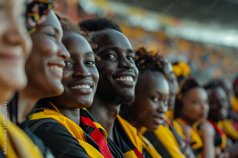 Spectators excitedly cheer for their favorite athletes Spectators excitedly cheer for their favorite athletes