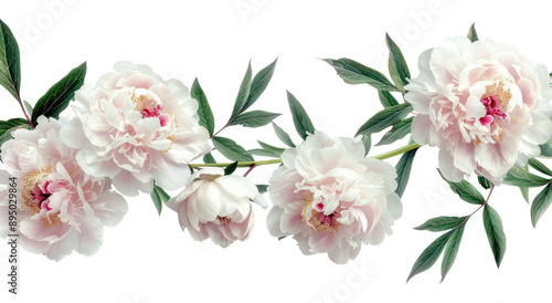 Fototapeta Naklejka Na Ścianę i Meble -  PNG Elegant white peony flowers arrangement